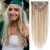 MY-LADY Clip in Hair Extensions Real Human Hair Ash Blonde & Bleach Blonde 12 Inch 55g Remy Hair 8pcs Weft Balayage Full Head Silky Natural Straight for Women