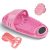 Trafikin Silicone Shower Foot Scrubber, Shower Body Scrubber and Hair Scalp Massager, Personal Shower Cleaning Kit for Men and Women, Bathing and Scrubbing Suit, Pink