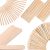 Mibly 4 Style 300 Pcs Assorted Wooden Wax Sticks – for Body Legs Face and Small Medium Large Sizes Eyebrow Waxing Applicator Spatulas for Hair Removal or Wood Craft Sticks