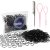 Black Hair Rubber Bands, Marcoido 1000pcs Big Bands Black Hair Elactics with Hair Loop Styling Tool Set 2Pcs Braid Tools 1Pcs Rat Tail Comb For Girls Women Kids Men.(Black+)