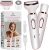 VG VOGCREST Electric Razor – Shaver – Trimer for Women: 2 in 1 Painless Body Razors and Facial Hair Remover – Rechargeable Hair Removal Kit for Face Body Leg Bikini Underarm Arm