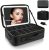 14.6??X 10.3??Large Makeup Case Black with Lighted Up Mirror, Professional Travel Vanity Cosmetic Train Bag with LED Light, 3 Colors Light and Adjustable Brightness Makeup Case for Women Girls