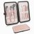 ZIZZON Travel Mini Manicure Set Nail Clipper Set 10 in 1 Stainless Steel Pedicure Care Grooming kit with Case Pink
