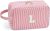 Etercycle Large Makeup Bag, Personalized Initial Cute Pink Makeup Case Bag Cosmetic Large Toiletry Make Up Bags With Zippered Inside Pocket L