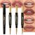 evpct 3Pcs Chestnut Nude Brown Lip Liner and Lipstick Set Kit for Women DNM Matte Fall Lipstick Shades Set Lip Stain Long Lasting Lipstick 24 hour Waterproof and Lip Liners Pencil Sets for Women