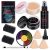 BOBISUKA Demonic Special Effects SFX Halloween Makeup Kit – 5 Colors Bruise Makeup Face Body Painting Palette + Scar Wax with Spatula Tool + Fake Blood Splatter Spray + Fake Blood Cream +Stipple Spong