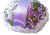 Violets Floral Design Powder Puff Medium 4 Inch Diameter