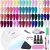 JODSONE 35 PCS Gel Nail Polish Starter Kit UV Light and Dark Series Gel Nail Set No Wipe Base Matte and Glossy Top Coat All Kinds of Manicure Tools