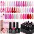 beetles Gel Polish Pink Nail Set 20 Colors Valentine Alluring Sweetie Collection Nude Purple Glitter Red Uv Gel Manicure Kit with Base Glossy and Matte Top Coat beetles vday gifts