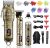 Soonsell Hair Clippers for Man T-Blade Nose Hair Trimmer Set, Professional Cordless Barber Clippers Set Blade Close Cutting Beard Trimmer ，LCD Display(Bronze