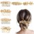 Jaciya Leaf Hair Comb Gold Hair Accessories Metal Hair Side Combs Rhinestone Flower Duckbill Hair Clips Wedding Bridal Jewelry Hair Clips for Women Girls