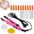 Lothee Fusion Hair Extension Tools Keratin Hair Extension Fusion Heat Iron Hair Extension Heat Tool with Fusion Glue Protector Template Hair Clips Finger Protector 2 Bags Keratin Glue Granule (Pink)
