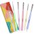 Nail Art Brushes Set Lofuanna 6Pcs Nail Tips Art Design Tools with Poly Extension Gel Brush, Nail Polish Brush, Carved Brush, Art Liner Brush and Dotting Pen, Acrylic Nail Brushes, Painting Drawing