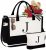 YOOLIFE Christmas Gifts for Women – Initial Canvas Tote Bag & Makeup Bag Personalized Christmas Birthday Gifts for Women Her