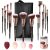 Beautyfort 21PC Makeup Kit: 15 PC Makeup Brushes Set, 1 Makeup Bag, 4 Beauty Blender with Case – 4 Face Brush for Foundation Makeup, Cream Blush – 9 Eyeshadow Brushes and 4 sponges with 3 shapes