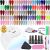 JODSONE 60 PCS Gel Nail Polish Kit with U V Light Base and Matte Glossy Top Coat Nail Gel Polish Soak off Manicure Accessory Tools Suitable for All Seasons