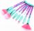 Makeup Brushes Set Glitter Unicorn Foundation Sparkles Cute Fan Powder Blush Lip Highlight Eye shadow Eyebrow Makeup Brush Set with Beautiful Liquid for Girls Teen Gift Present (red brush)