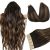 DOORES Hair Extensions Tape in Human Hair Balayage Dark Brown to Chestnut Brown 20pcs 50g 20 Inch Silky Straight Tape in Human Hair Extensions Natural Hair Skin Weft