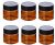 6PCS Plastic Amber Makeup Round Jars Pot with White Inner Liners and Black Lids Cosmetic Packing Vial Bottles Storage Holder Containers for Cream Lotion Facial Pack DIY Beauty Tool (100G/3.4oz)