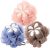 Premium Exfoliating Flower Loofah Body Scrubber – Pack of 3 Reusable Loofah and Sponge Pouf Bath Scrubber, Body Exfoliators and Sponges for All-Over Softer Skin