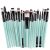 KOLIGHT® 20 Pcs Pro Makeup Set Powder Foundation Eyeshadow Eyeliner Lip Cosmetic Brushes (Black+Green)