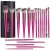 BS-MALL Makeup Brush Set 18 Pcs Premium Synthetic Foundation Powder Concealers Eye shadows Blush Makeup Brushes with black case (C-DarkPink)