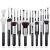 Jessup 25pcs Professional Makeup Brush Set Foundation Powder Concealer Eyeshadow Blending Blush Highlighter Natural-Synthetic Hair Brushes (Black/Silver)