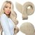 Full Shine Weft Hair Extensions Human Hair Platinum Blonde Sew in Real Hair Extensions Blonde Hair Weft Extensions Remy Human Hair Blonde Full Head 105g 24 Inch