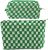 ZLFSRQ 2Pcs Checkered Makeup Bag for Women Large and Small Capacity Green Cosmetic Bag Set Travel Makeup Pouch for Purse Zipper Toiletry Organizer Cute Y2K Aesthetic Girls Makeup Brushes Storage Bag