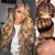 360 Highlight Ombre Lace Front Wigs Human Hair 26 Inch Honey Blonde Body Wave Lace Front Wig 180 Density 360 HD Lace Front Wigs Human Hair Pre Plucked 4/27 Colored Full Lace Human Hair Wig for Women