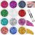 Body Glitter Gel,12 Colors Holographic Sequins Face Glitter Makeup Gel for Christmas Body,Face Eyeshadow,Nails and Hair,Comes with Two Brushes