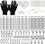 BodyJ4You 200PC PRO Body Piercing Kit | Nose Septum Ear Cartilage Lip Belly Navel Tragus Eyebrow | Surgical Steel 14G 16G BCR CBR Ring Barbell Spike | Tools Needles Gloves Clamps